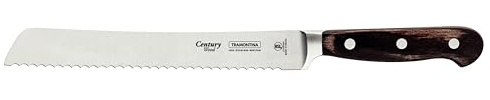 Tramontina Cuchillo de Pan Century Wood NSF Acero Inoxidable con Mango de Madera 20 cm