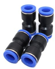 Pneumatik Schlauchverbinder IQS 14mm 4 Stück Druckluft-Steckanschluss 14mm (4, Verbinder gerade - Ø 14mm)