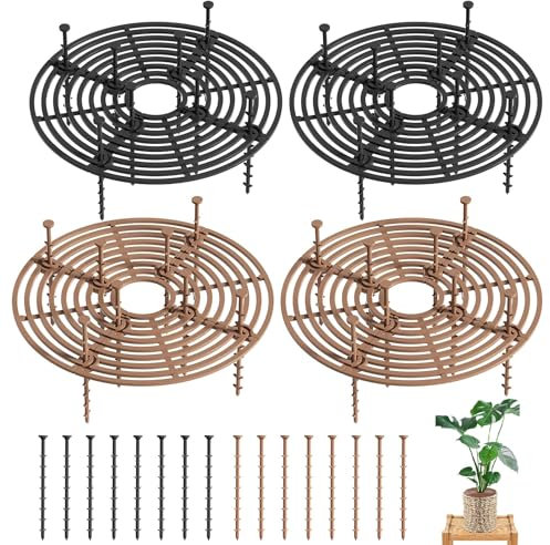 Rejilla para Maceta, 4 Piezas de Rejilla Recortable para Cubrir Maceta 30cm Rejilla de Plástico para Proteger Maceta Tapón para Gatos, Tapón de Seguridad para Bebés, Rejilla para Cubrir Maceta