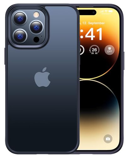 CASEKOO for iPhone 14 Pro Max Case Armor Shockproof [Upgraded Military Grade Protection] Anti-Scratch Bumper Phone Case, (Anti-Fingerprint) Matte Translucent Cover for iPhone 14 Pro Max (6.7''/Black)