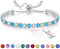 Suyi Tennis Bracelet Birthstone Cubic Zirconia Bracelet Silver Silder Bracelet Birthday Jewellery March Birthstone Bracelet