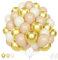 Luftballons Sandweiß Gold, 60 Stück 12 Zoll Matt Nude Beig Apricot Metallic Gold Latex Helium Ballons für Boho Hochzeit Geburtstag Braut Neutrale Babyparty Verlobung Jahrestag Party Dekorationen
