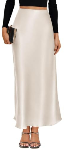 VividMosaic 2026 Satin High Waisted Maxi Skirt Silk Long Skirts for Women