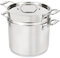 All-Clad Simply Strain Suppentopf aus Edelstahl, Multipot mit Einsatz und Deckel, 12 Quart Induktion, ofenfest, 600 F, Sieb, Nudelsieb mit Griff, Dampfgarer, Töpfe und Pfannen, Silber