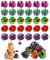 Sliverdew 30 Stück Interaktive Knisterball für Katzen 5,8 cm Katzenballspielzeug Bunte Katzen-Mylar-Knisterbälle Cat Crinkle Ball für Hauskatzen, um fit und aktiv zu bleiben