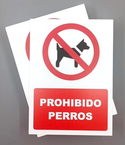 Cartel Prohibido Perros18x25 cm Pack 2ud Señal de Seguridad Industrial y EPI (No perros)
