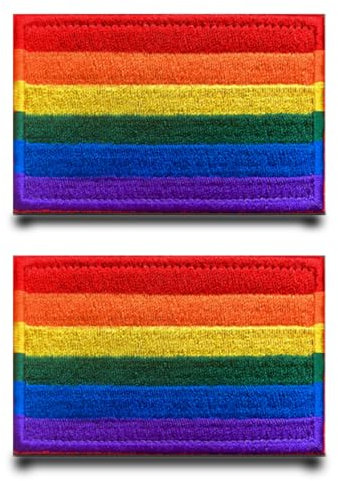2 Stück Regenbogen Flagge Patch Stickerei Taktische Militär Patch,Aufnäher Mit Nylon Airsoft Für Taktische Kleidung Jacke Stickereibänder Taschen Abzeichen Rucksäcke