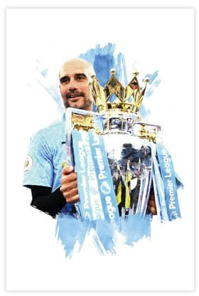 Pep Guardiola – Fußball-Poster, Leinwandposter, Wandkunst, Dekordruck, Bild Gemälde für Wohnzimmer, Schlafzimmer, Dekoration, ungerahmt, 30 x 45 cm