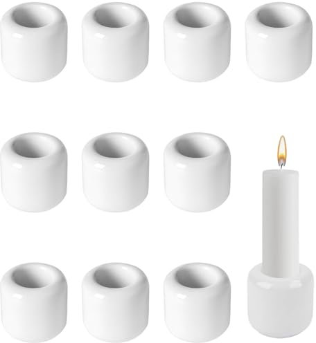 Keramik Kerzenhalter Set, 10 Stück Kerzenhalter Stabkerze Stabkerzenhalter Kerzenständer Weiß, Kerzenständer Stabkerzen Stabkerzen Halter Kerzentüllen für Kerzenbeleuchtung, Dekoration