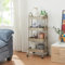 [en.casa] Carro de Servicio con 4 Cestas Estantería de Baño con 4 Ruedas Carrito de Cocina Multiusos Versátil Resistente Acero 104 x 46 x 35 cm - Color Camello