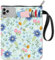 CRASPIRE Custodia per Libri per Amanti dei Libri Cerniera Blu Floreale Custodia per Libri Fiore Dell'Acquerello Foglia Protezione Impermeabile Maniche in Tessuto Libro in Brossura Bibliotecario