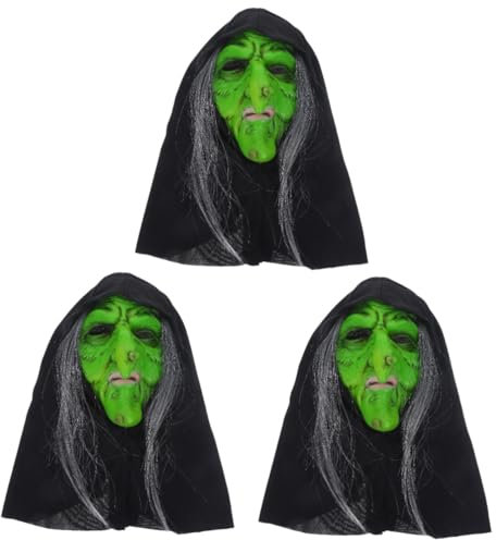 Hohopeti 3stücke Gruselige Hexenmaske Für Halloween Realistische Cosplay-maske Aus Leichtem Für Partys Kostümbälle Und Nachtclubs Für Erwachsene