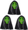 Hohopeti 3St Hexenmaske halloween maske party dekoration Halloween Party Spaßmaske Horror-Zombie-Maske mit Haaren Bühnen-Performance-Requisite Halloween-Maskerade-Maske Emulsion Green