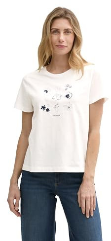 TOM TAILOR Damen 1045534 T-Shirt, 10320 - Soft Clear White, M EU