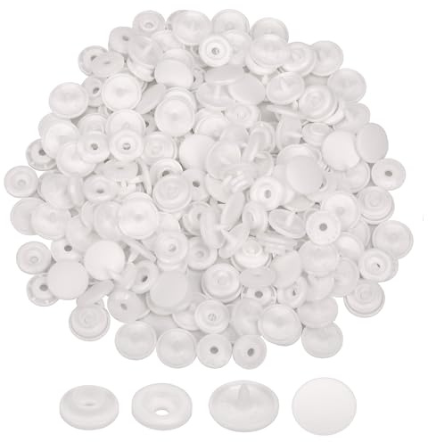 Original Kam-Druckknöpfe, 50 Sets T5 (Größe 20), mattweiß, Kunststoff-Druckknöpfe, kein Nähen, Druckknöpfe für Windeln, Blazer, Kinderkleidung, Kostüme, Handwerk, Jacken, Hemden und Polster