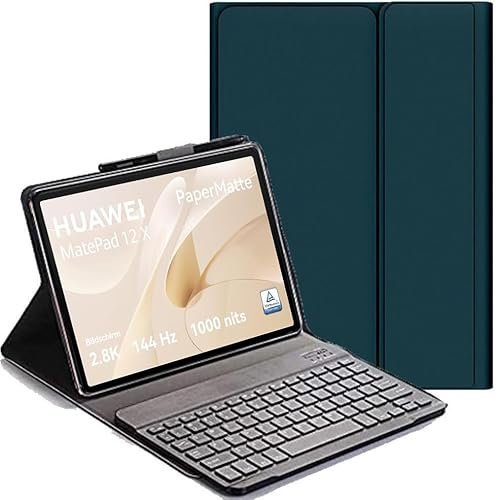 YHFZR Funda Teclado Español Ñ para Huawei MatePad 12 X Tablet, Español Slim Teclado Keyboard Case con Magnético Desmontable Inalámbrico Bluetooth para Huawei MatePad 12 X Tablet 12 Pulgada, Verde