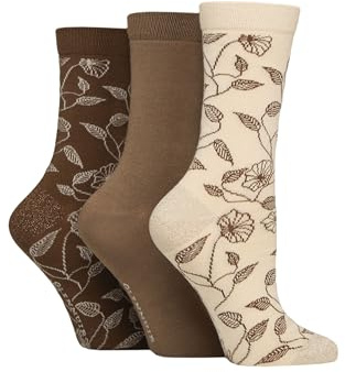 Glenmuir Women's Gift Boxed Socks - Patterned Animal Print, Floral, Soft, Breathable & Cooling Bamboo in Christmas Box 3 Pair Multipack Size 4-8