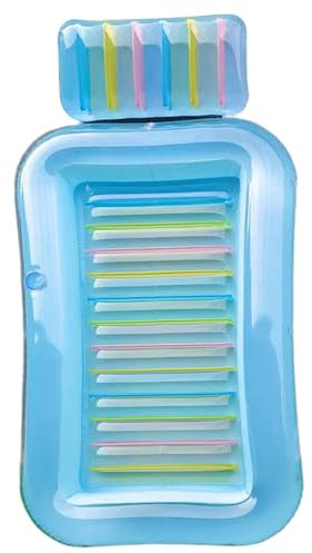 rupusiner Lit de Piscine de Bronzage avec Oreiller, 69x43x8 Pouces PVC PVC Sun Sunger avec Support de Boisson, Pool Pool Float pour Adultes Kids Beach Sunbathing lit