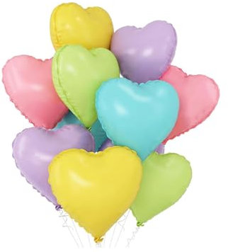 Tourima Herz Luftballons für Hochzeit, Party und Geburtstag, 10 Stück Lium Ballons, Mehrfarbig Helium Ballons; Herz Folienballon Bunt für Valentinstag