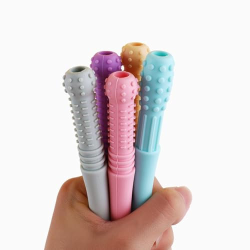 Nopperz Beißröhrchen im 5er Pack Zahnungshilfe Zahnen Beißring Wachstum Kinder Baby