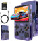 R36S Console de Jeu Portable rétro 128G-Écran IPS de 3,5 Pouces avec 20000+ Jeux Classiques Lecteur de Jeu vidéo Portable Open Source Linux OS avec Batterie 3200mAh (Violet)
