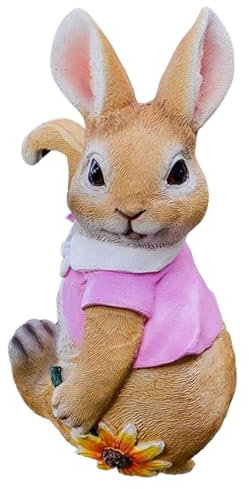 Tadoiooy Plant Decorations for Pots, Resin Rabbit Figurine Flower Planter Hanger Adorable Bunny Decor Garden Ornament for Indoor Outdoor Decor, Red