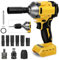 Cordless Impact Wrench, 1000Nm 1/2 inch Brushless Impact Gun Compatible with Dewalt 18 V 21 V, Electric Impact Driver 3 Speeds Adjustment and 12 Accessory for Car Furniture Car Tyre Change -NO Battery
