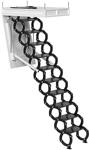 Areyourshop Attic Frame 70x100 cm (9.5Ft) Folding Aluminum Loft Frame, Telescopic Loft Frame Adaptable to Varying Floor Heights (13cm to 30cm), Removable Bottom Rungs