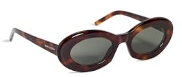 Saint Laurent SL 594 Sonnenbrille, oval, Gestell aus Acetat, Braun Carey, dunkle Gläser, Retro-Design