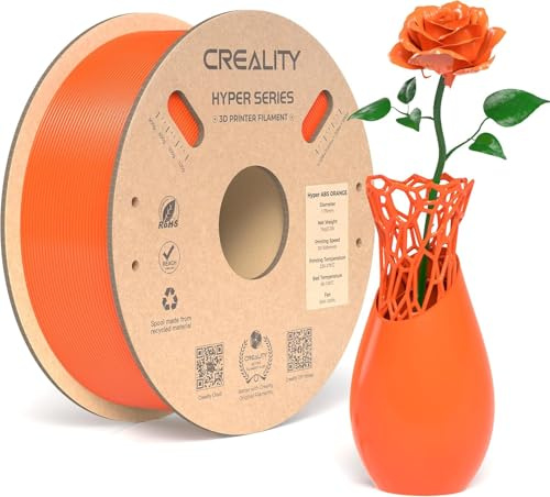 Creality Hyper ABS Filament, Orange Filament 1.75mm Hyper ABS 1KG, 3D Drucker Filament ABS Maßgenauigkeit +/- 0.03mm, 3D Druck Materialien für die Meisten 3D Drucker, 2.2lbs/Spool
