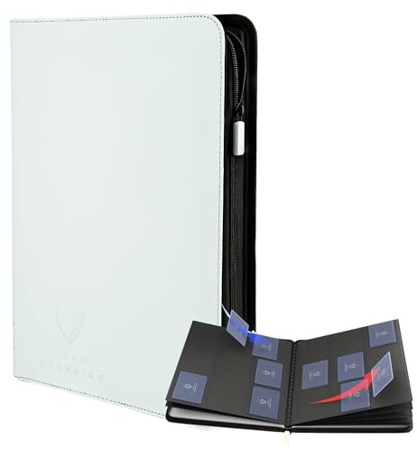 Card Guardian 9 Pocket Card Binder with Zipper, White | Holds 360 Cards, Side Loading, For TCG & Football, Premium Card Collection