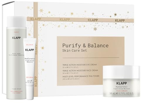 KLAPP Cosmetics - Purify & Balance Skin Care Set (PHA Toner 200 ml | Cream 50 ml | Eye Cream 20 ml)