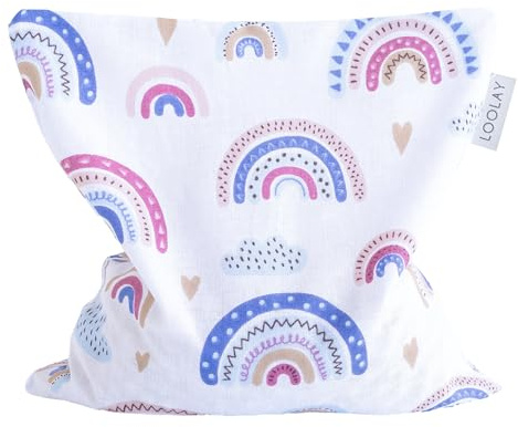LOOLAY Kirschkernkissen Mikrowelle 20x20 cm – Wärmekissen aus 100% Baumwolle – Kirschkern Kissen Ideal bei Muskelverspannungen oder Menstruationsbeschwerden (regenbogen)