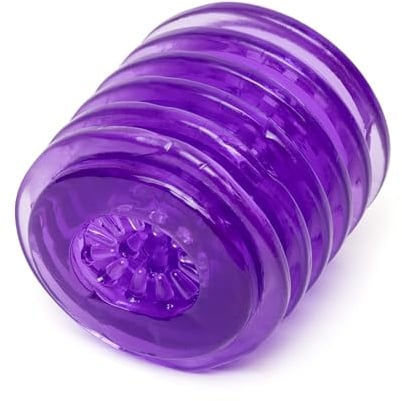 Lovehoney Double Texture Stroker Stretchy Male Masturbator Sleeve, Purple | Open-Ended Penis Sheath Adult Sex Toy for Men Oral-Style Stimulation for Self-Pleasure, Hand Jobs & Foreplay Stamina Training