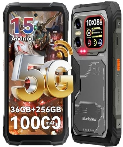 Blackview XPLORE X1 5G Rugged Smartphone, 108MP+50MP+20MP Visione notturna, 6.78 2.4K/120Hz Gemini AI Cellulare indistruttibile, 10000mAh Telefono Indistruttibile, 36GB+256GB/2TB, IP69K/NFC/700 Nits