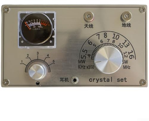 Mineral Radio DIY Kit with Metal and Plastic Components, Complete Accessory Kit Including Antenna, Ground Cable, Measuring Head and Circuit Board for Learning in Electronics