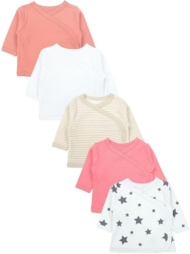 TupTam Baby Mädchen Langarm Wickelshirt Baumwolle 5er Set