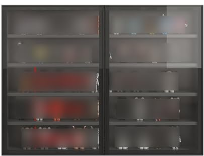 Vitrine murale élégante en verre à plusieurs niveaux pour objets de collection et ornements 4/5/6/7 niveaux de rangement, idéale pour la décoration du salon (80 x 12,5 x 70 cm)