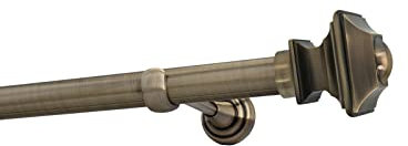Sento 25mm Gardinenstange Vorhangstange 1-läufig Wandmontage Messing Antik 120 cm Barocco