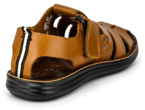 Xposed Mens Leather Cross Strap Sandals Jesus Style Summer Holiday Beach Walking Mules[SANDAL-2201,42,Brown]