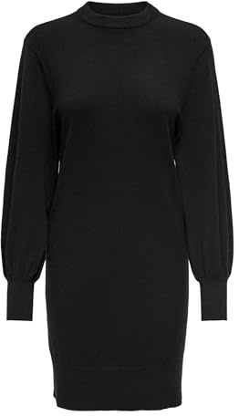 Only Onllabelle Life L/S Dress Knt Noos Abito da Donna, Nero, XS