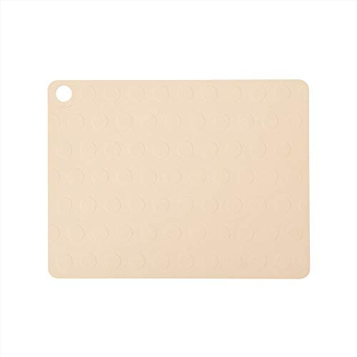 OYOY Living Design 2er Set Platzset/Tischset abwischbar aus 100% Silikon Hell Gelb - für Erwachsene und Kinder - Doto Placemat Rechteckig 45x32 cm rutschfest Abwaschbar