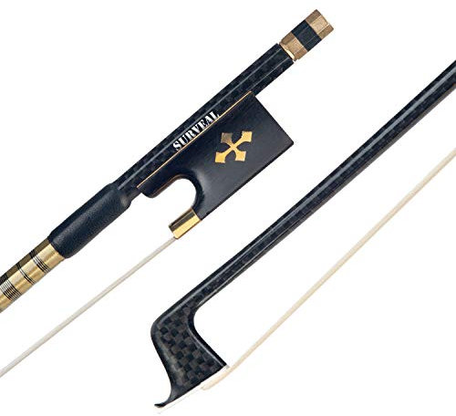 SURVEAL Geigenbogen aus Kohlefaser, 4/4 Größe, Geigenbogen, Geigenbogen, Gitterstab, mit warmem Klang, gutes Handgefühl (4/4)