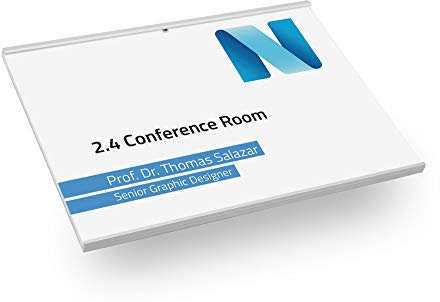 SCHILDER Systeme 1 STK. MODOplex Büroschild | Silber eloxiert inkl. Abdeckscheibe | M108x149mm | 2 mm Acrylglas | einfache Klebemontage | gesicherter Einleger | werkzeugloser Textwechsel | Türschild