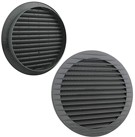 VONLIS Grille d'aération en brique - Grille d'aération - Grille extérieure - Moustiquaire - Gris - Diamètre : 150 mm