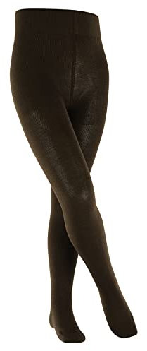 FALKE Family K Ti cotone sostenibile tinta unita 1 pezzo, Collant Unisex - Bambini, Marrone Dark Brown 5230, 170-176