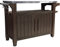 Ondis24 Keter Unity XL Grilltisch Servierwagen mit Edelstahlplatte Grill Beistelltisch mit Rädern und Türen abschließbar braun