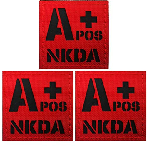 Infrarot-IR-reflektierende Patches Appliques A POS NKDA Blutgruppe Taktische Moralabzeichen Keine bekannten Arzneimittelallergien