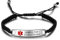 Pulsera de alerta médica personalizada de acero inoxidable, pulsera de emergencia SOS para hombres y mujeres, grabado gratuito, Medium, Silicona
