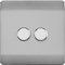 Trendi Artistic Modern Glossy Tactile 2 Gang 2 Way 120w LED Dimmer switch Stainless Steel